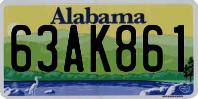 AL license plate 63AK861