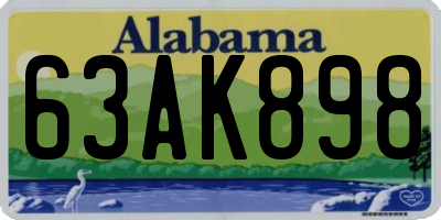 AL license plate 63AK898