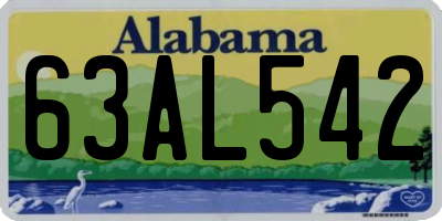 AL license plate 63AL542