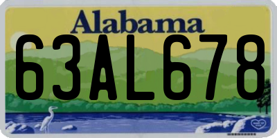 AL license plate 63AL678