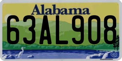 AL license plate 63AL908