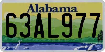 AL license plate 63AL977