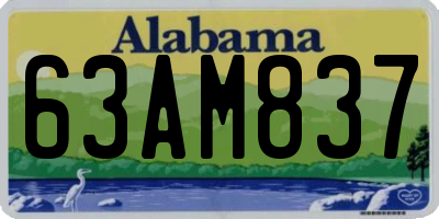 AL license plate 63AM837