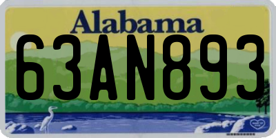 AL license plate 63AN893