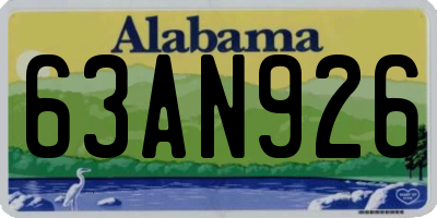 AL license plate 63AN926