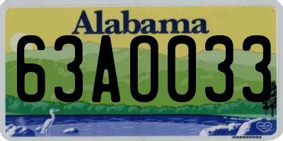 AL license plate 63AO033
