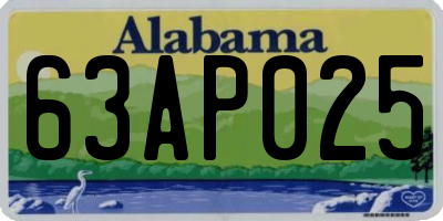 AL license plate 63AP025