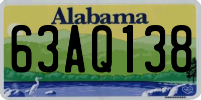 AL license plate 63AQ138