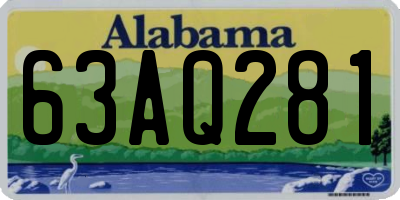 AL license plate 63AQ281