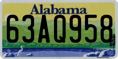 AL license plate 63AQ958