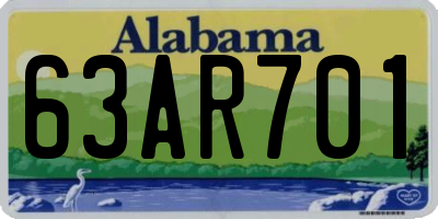 AL license plate 63AR701