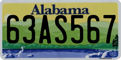 AL license plate 63AS567