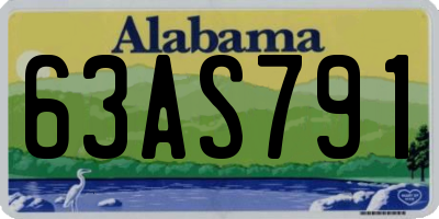 AL license plate 63AS791