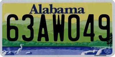 AL license plate 63AW049