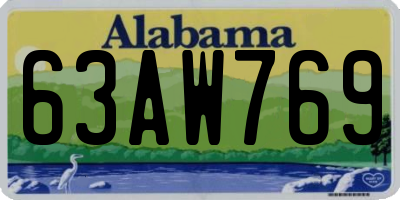 AL license plate 63AW769