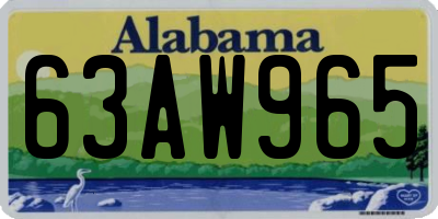 AL license plate 63AW965