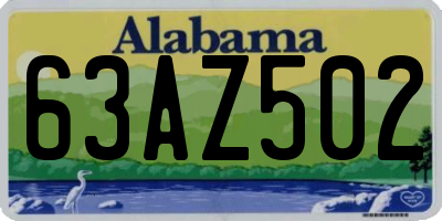 AL license plate 63AZ502