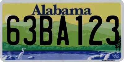 AL license plate 63BA123