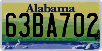 AL license plate 63BA702
