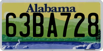AL license plate 63BA728