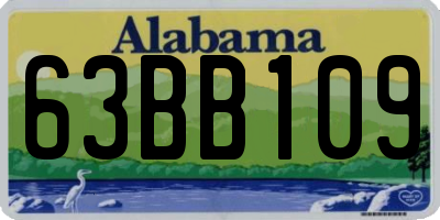 AL license plate 63BB109