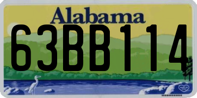 AL license plate 63BB114