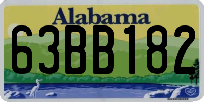 AL license plate 63BB182