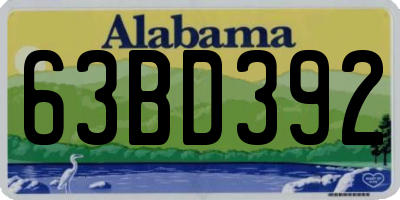 AL license plate 63BD392