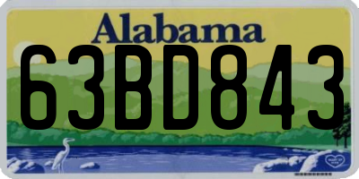 AL license plate 63BD843