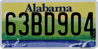 AL license plate 63BD904