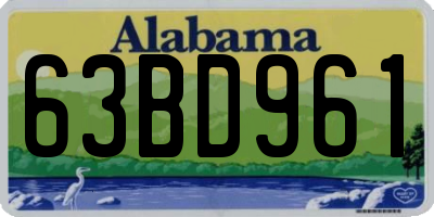 AL license plate 63BD961