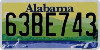 AL license plate 63BE743