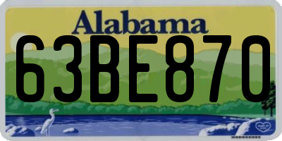 AL license plate 63BE870