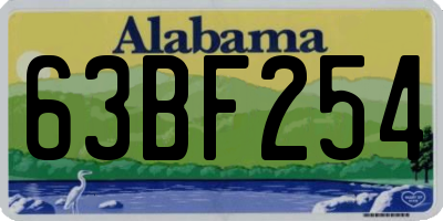 AL license plate 63BF254