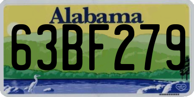 AL license plate 63BF279