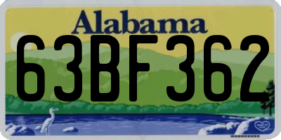 AL license plate 63BF362