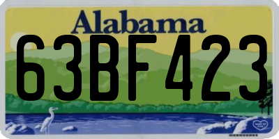 AL license plate 63BF423