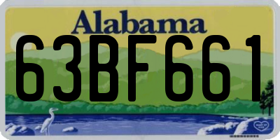 AL license plate 63BF661