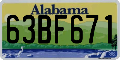 AL license plate 63BF671