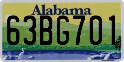 AL license plate 63BG701