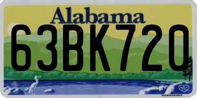 AL license plate 63BK720