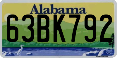 AL license plate 63BK792