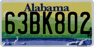 AL license plate 63BK802