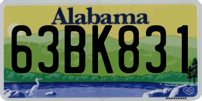 AL license plate 63BK831