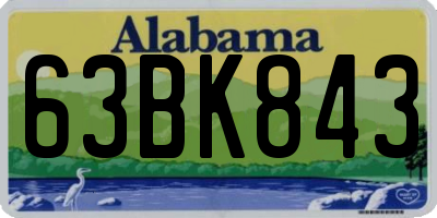 AL license plate 63BK843