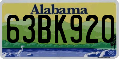 AL license plate 63BK920