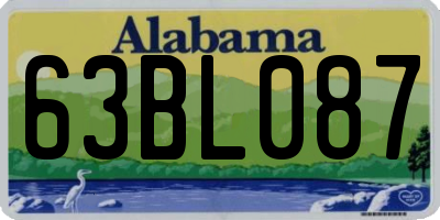 AL license plate 63BL087