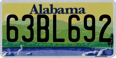 AL license plate 63BL692