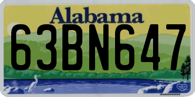 AL license plate 63BN647