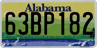 AL license plate 63BP182